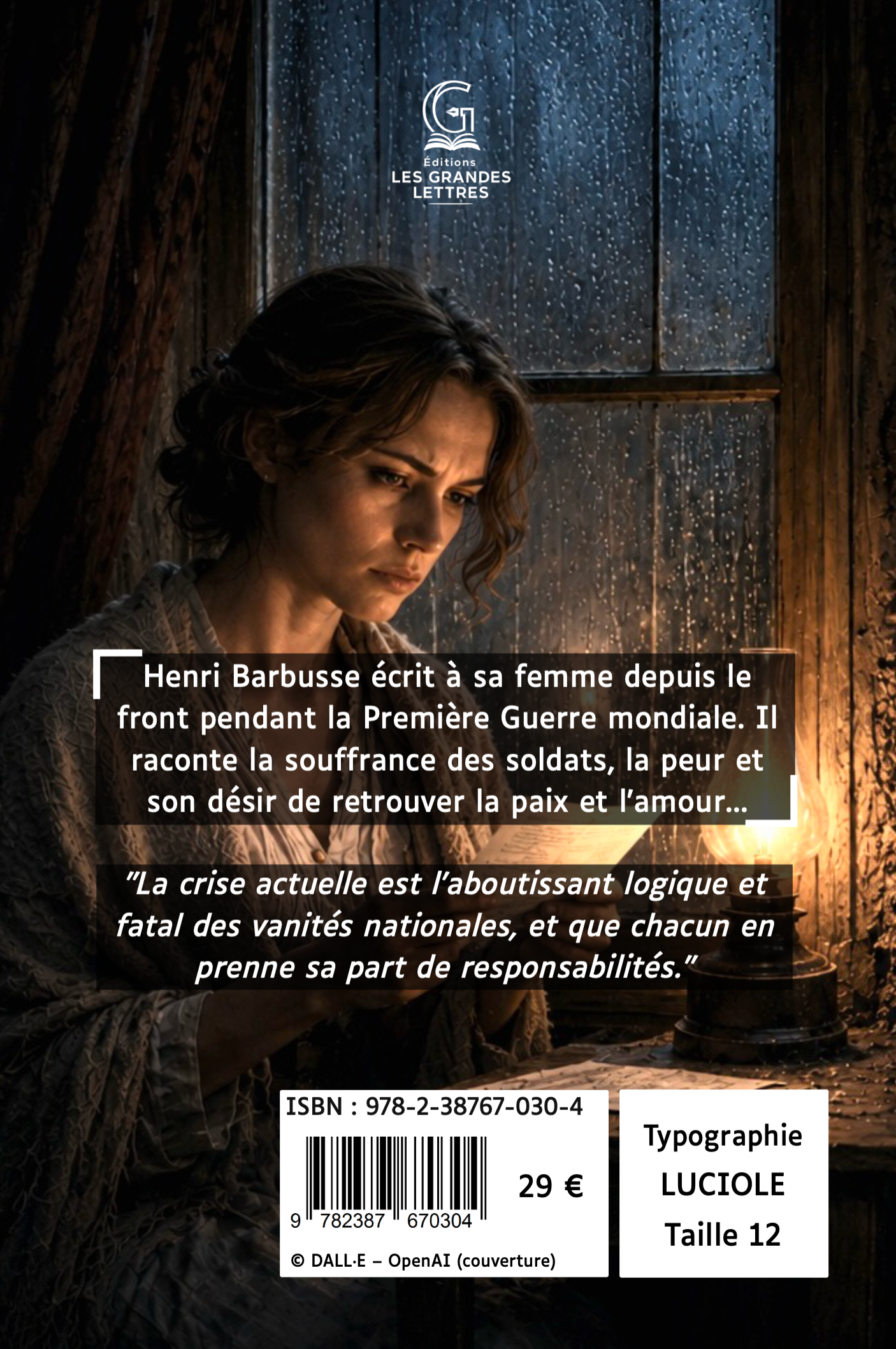 LETTRES DE HENRI BARBUSSE À SA FEMME, 1914-1917 - HENRI BARBUSSE (TAILLE 12)