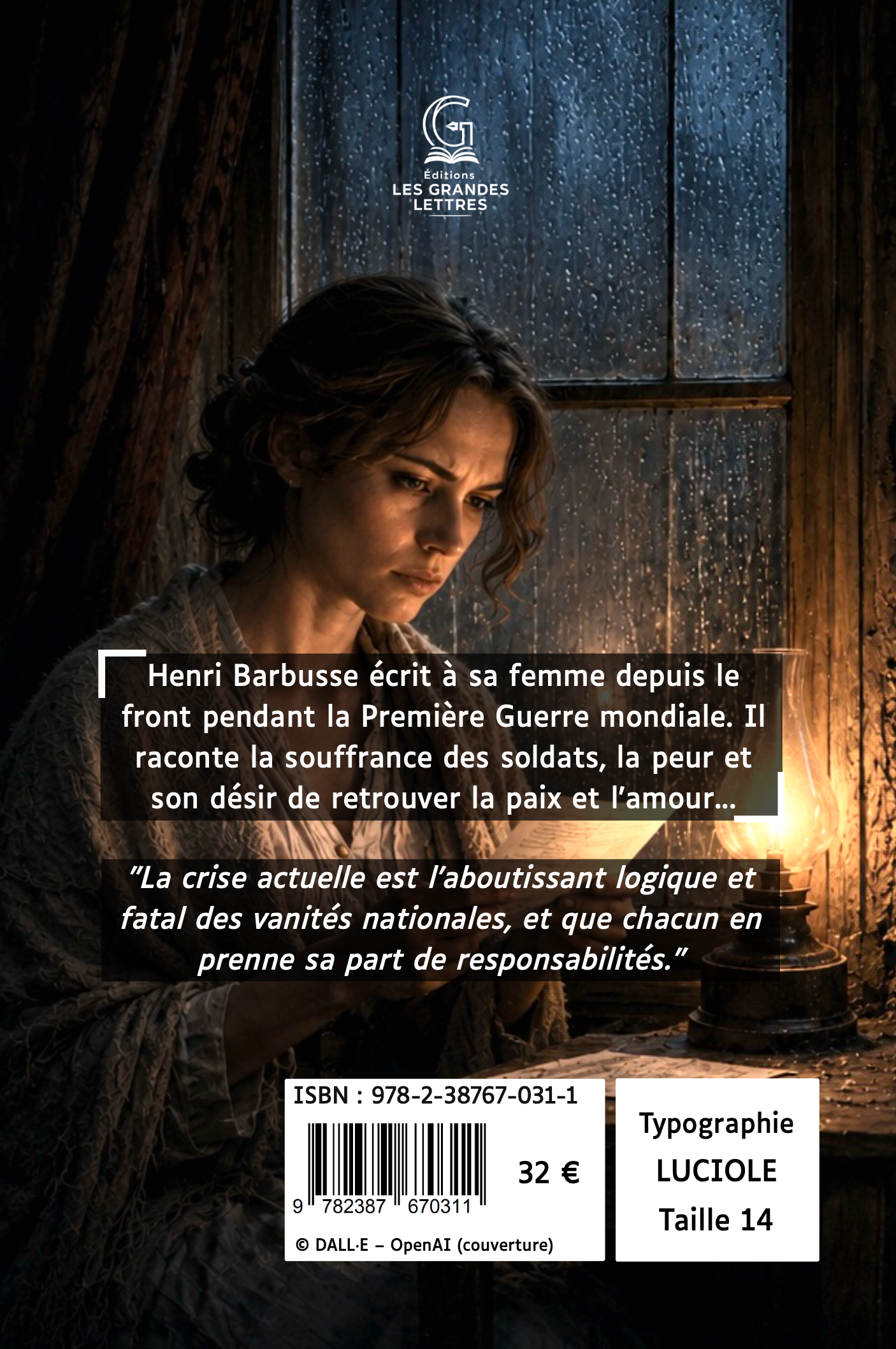 LETTRES DE HENRI BARBUSSE À SA FEMME, 1914-1917 - HENRI BARBUSSE (TAILLE 14)