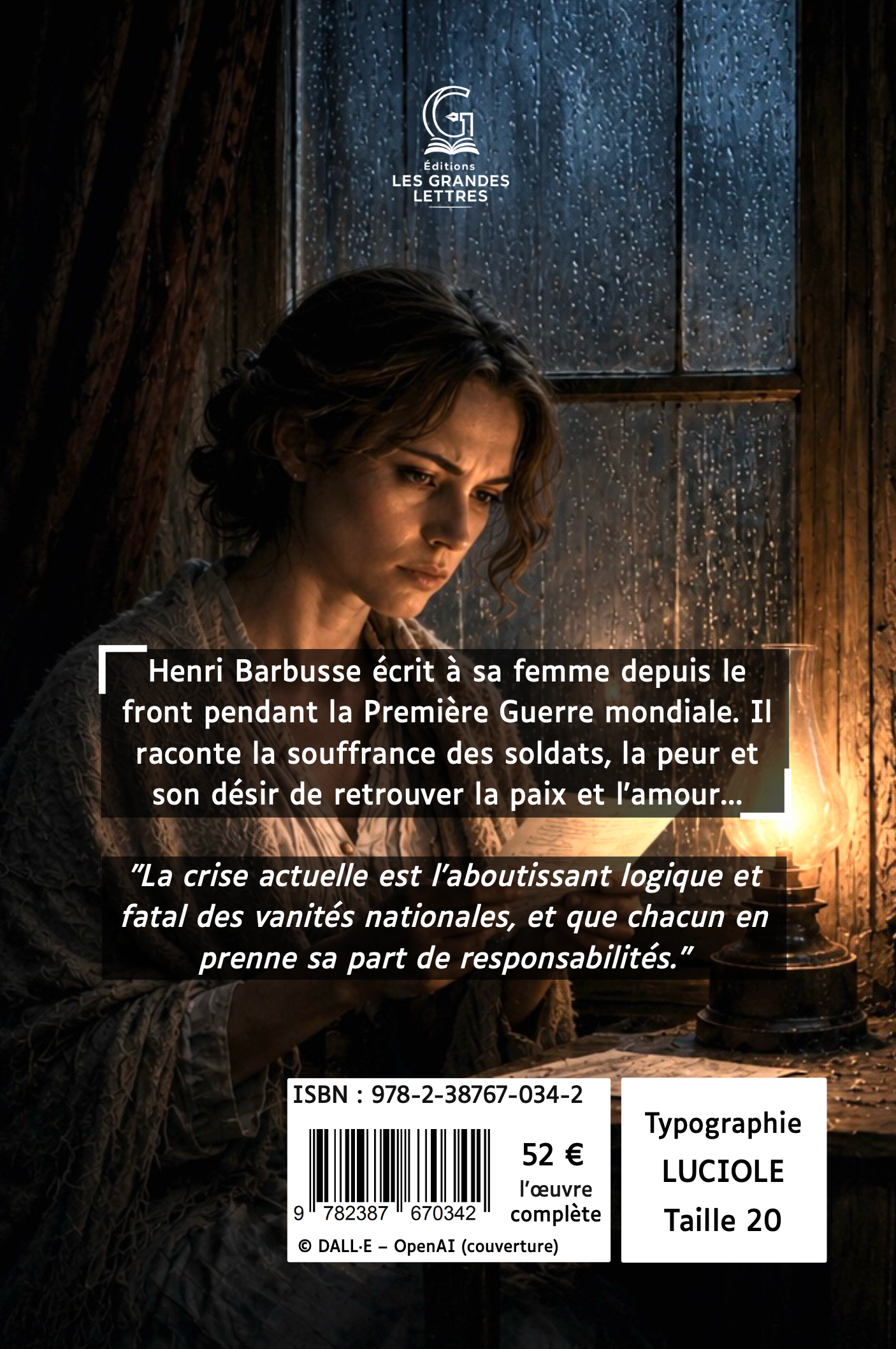 LETTRES DE HENRI BARBUSSE À SA FEMME, 1914-1917 - HENRI BARBUSSE (TAILLE 20)