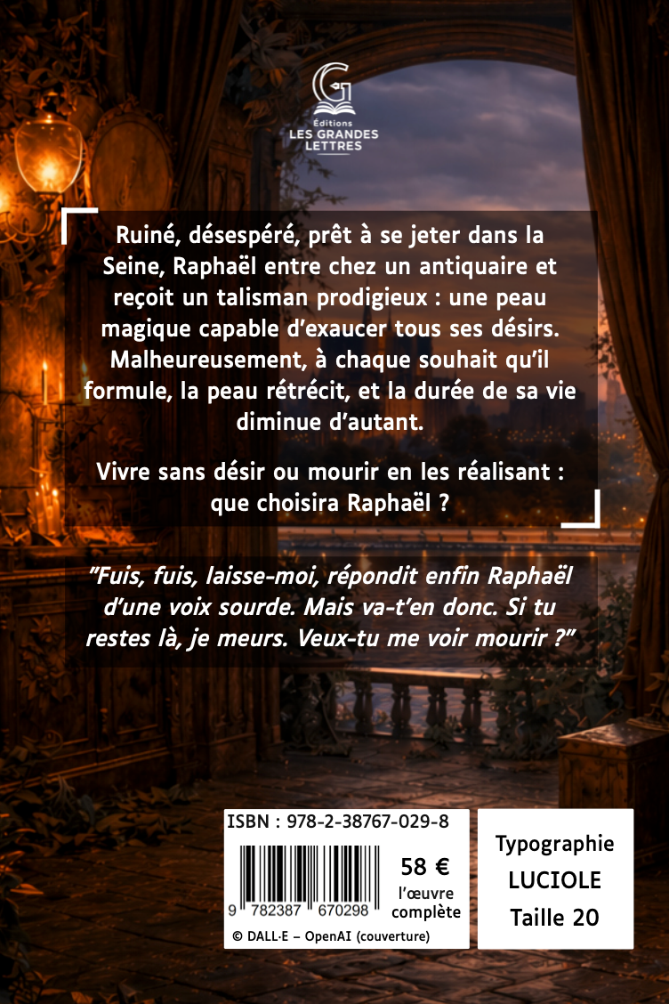 LA PEAU DE CHAGRIN - HONORÉ DE BALZAC (TAILLE 20)