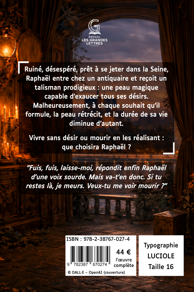 LA PEAU DE CHAGRIN - HONORÉ DE BALZAC (TAILLE 16)