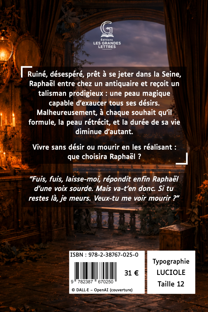 LA PEAU DE CHAGRIN - HONORÉ DE BALZAC (TAILLE 12)