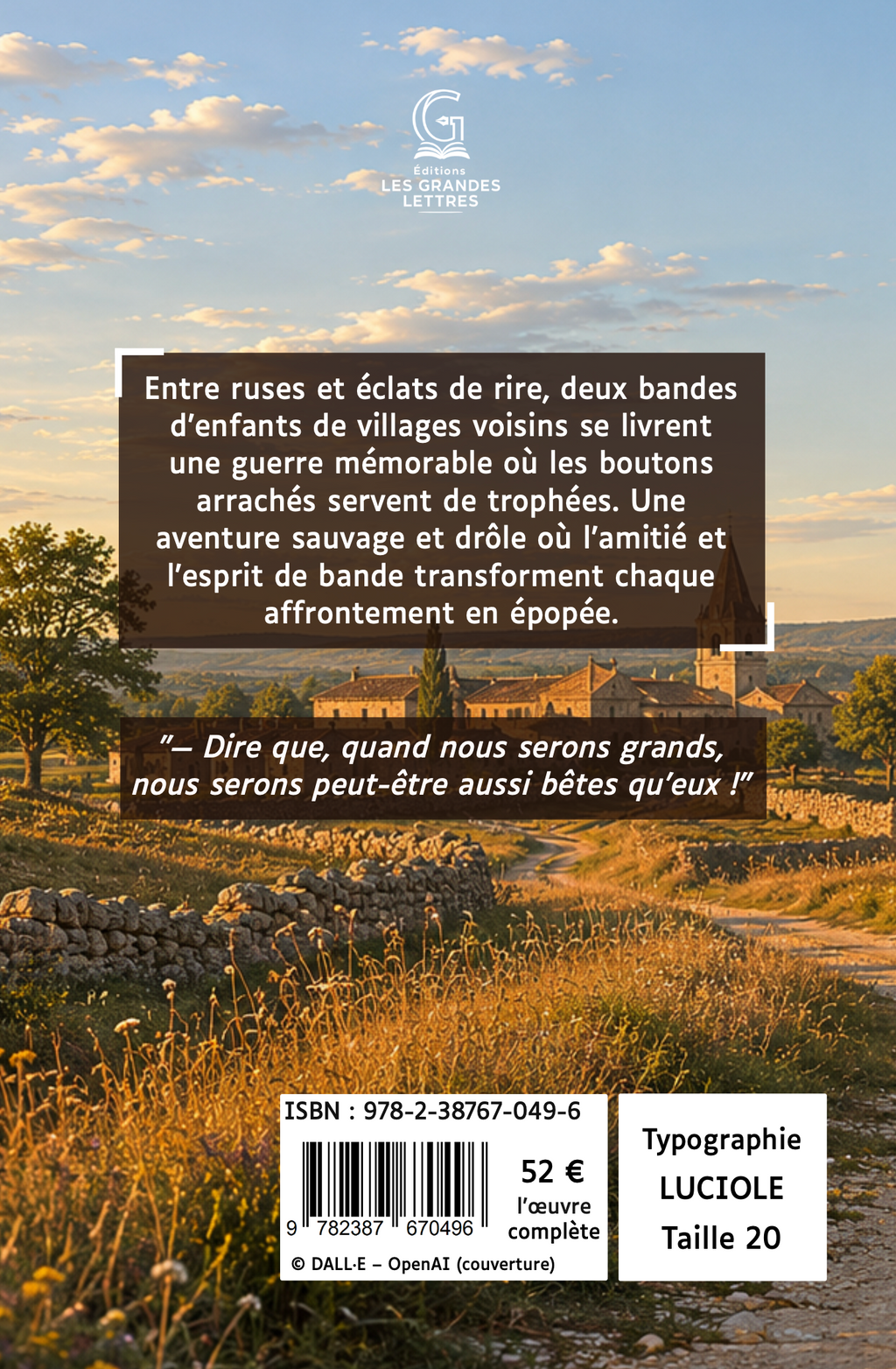 LA GUERRE DES BOUTONS - LOUIS PERGAUD (TAILLE 20)