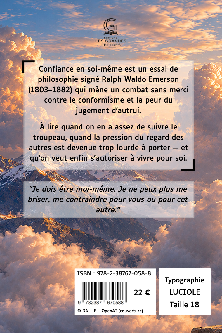 CONFIANCE EN SOI-MÊME - RALPH WALDO EMERSON (TAILLE 18)