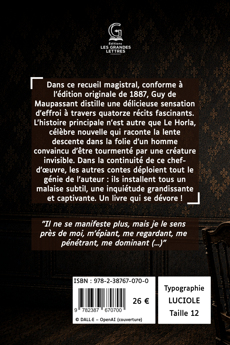 LE HORLA - GUY DE MAUPASSANT (TAILLE 12)