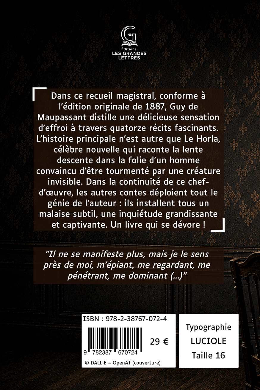LE HORLA - GUY DE MAUPASSANT (TAILLE 16)
