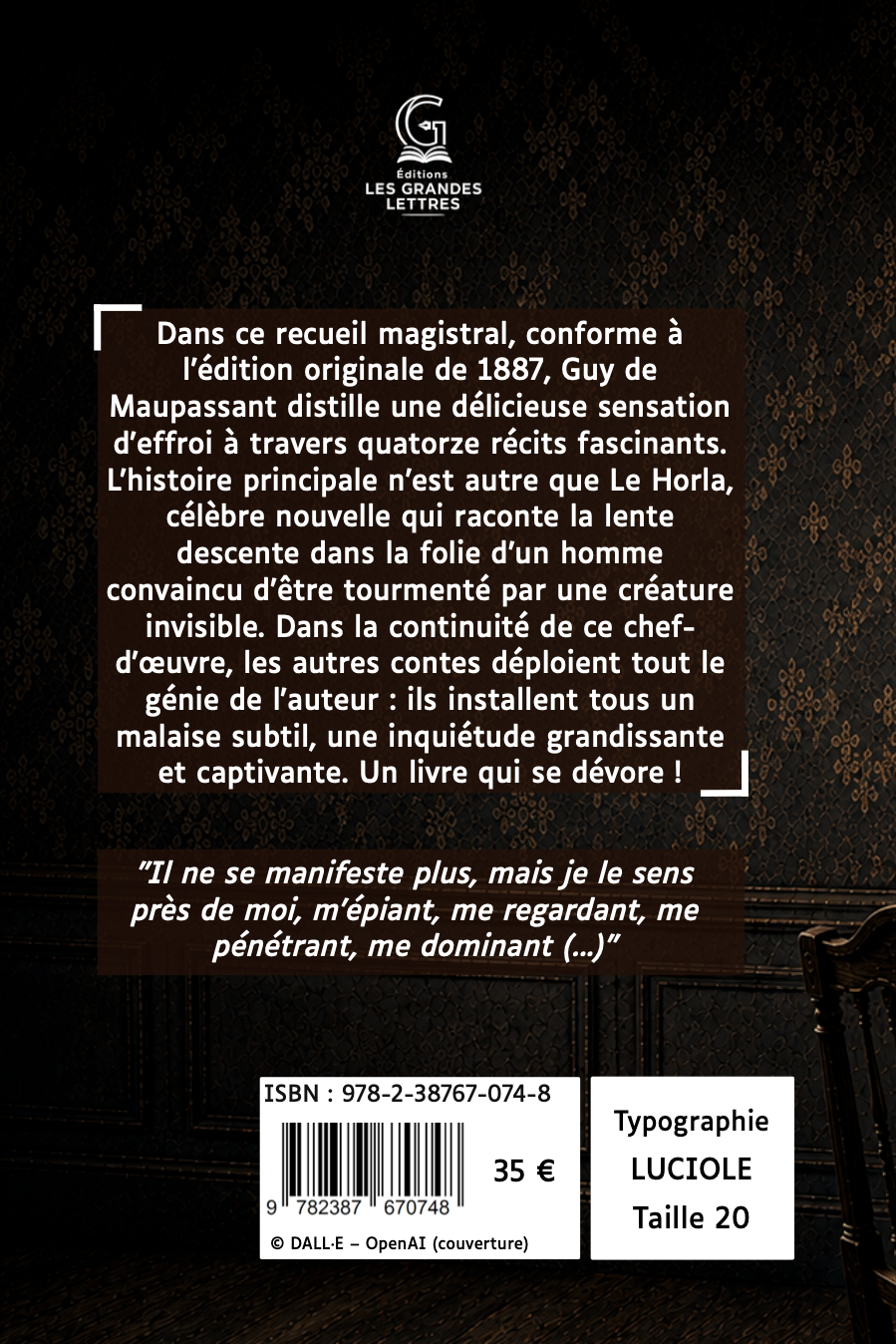 LE HORLA - GUY DE MAUPASSANT (TAILLE 20)