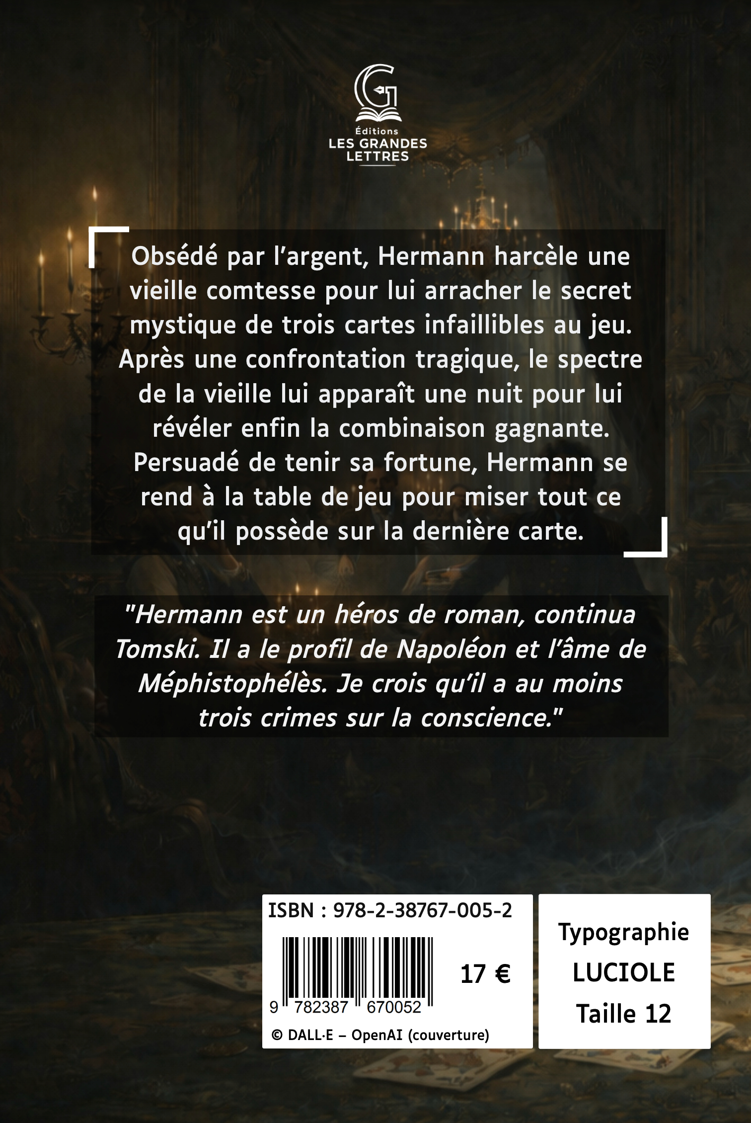 LA DAME DE PIQUE - ALEXANDRE POUCHKINE (TAILLE 12)