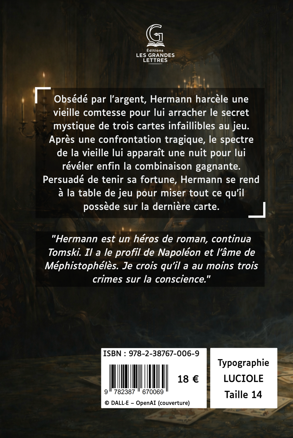 LA DAME DE PIQUE - ALEXANDRE POUCHKINE (TAILLE 14)