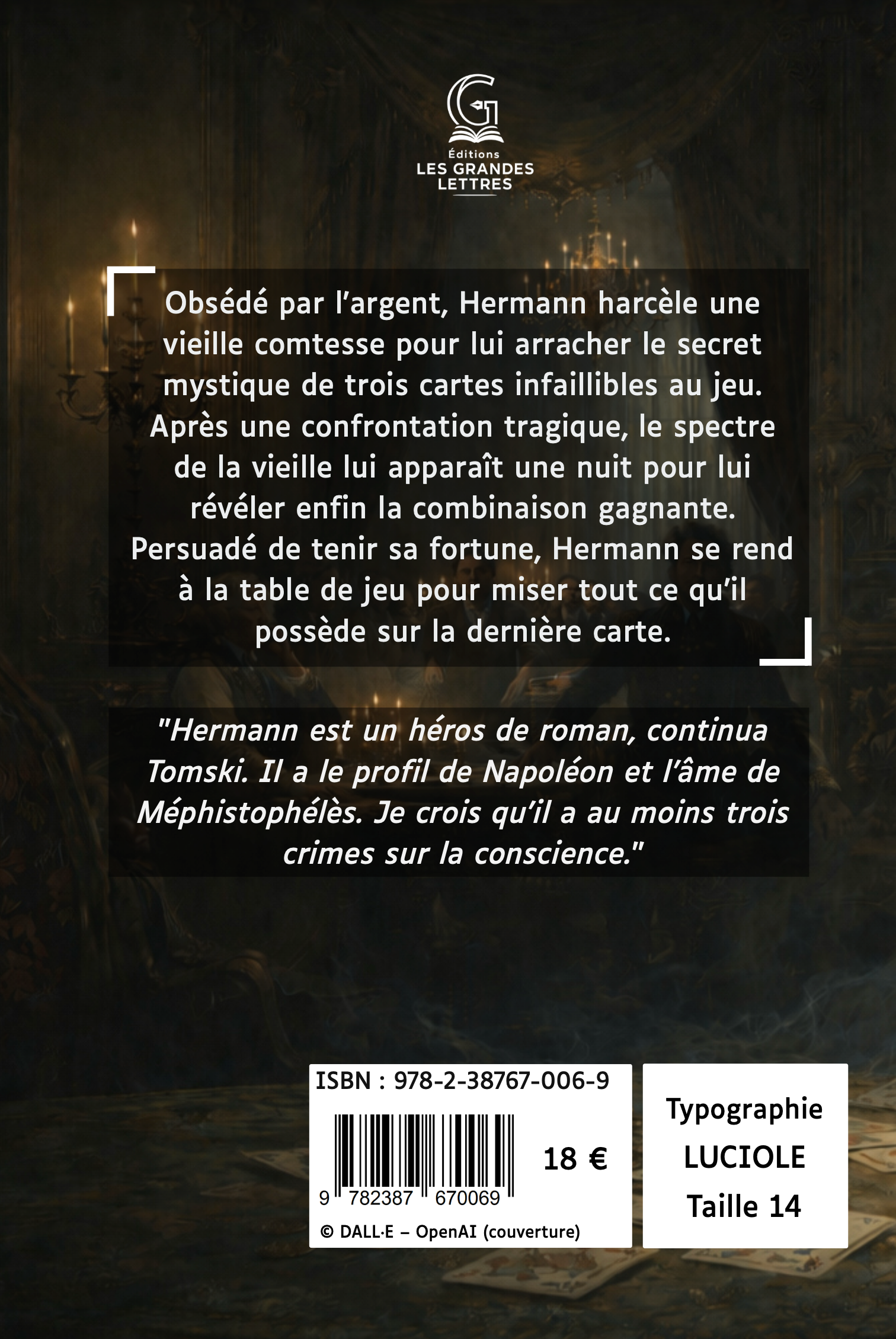 LA DAME DE PIQUE - ALEXANDRE POUCHKINE (TAILLE 14)