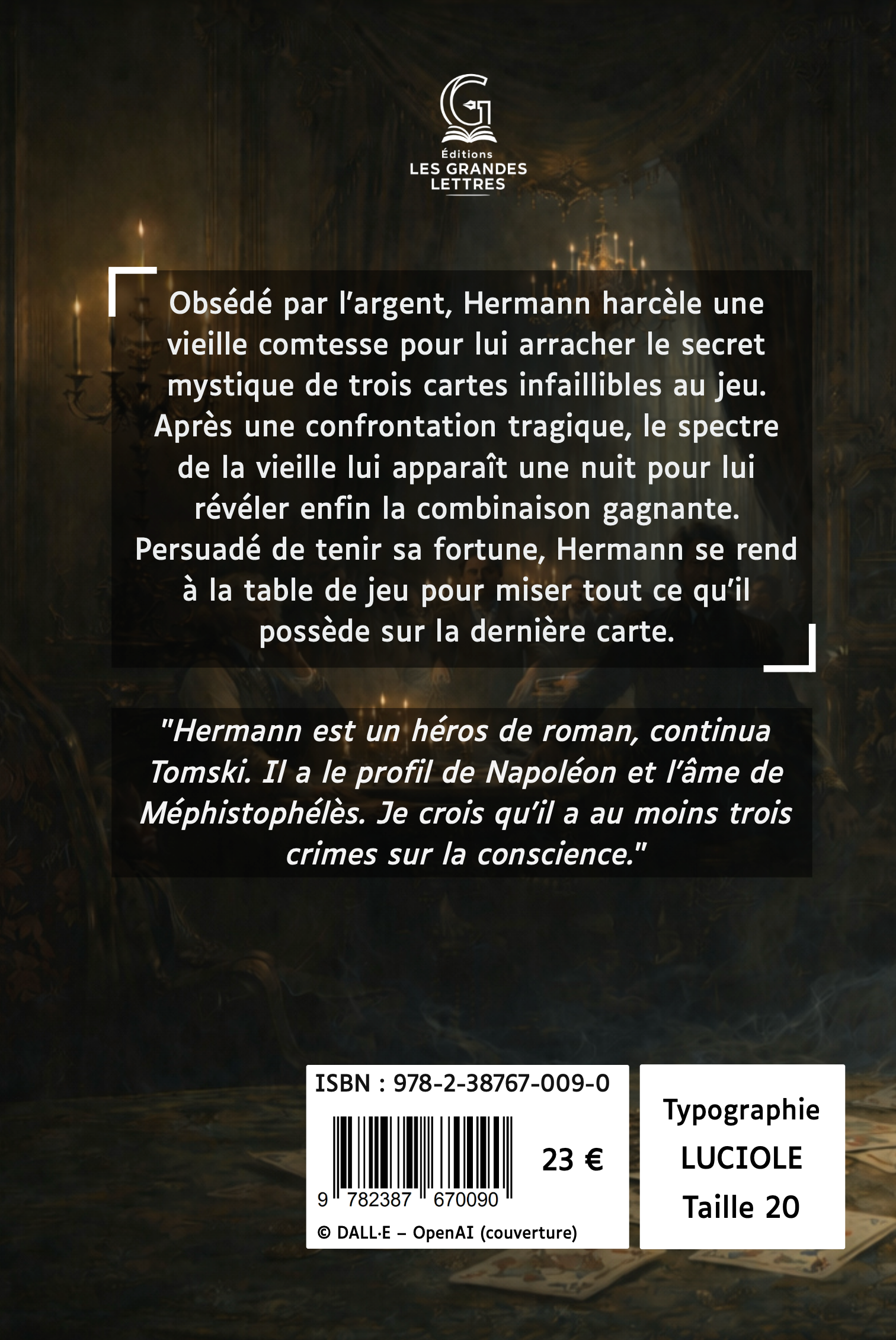 LA DAME DE PIQUE - ALEXANDRE POUCHKINE (TAILLE 20)