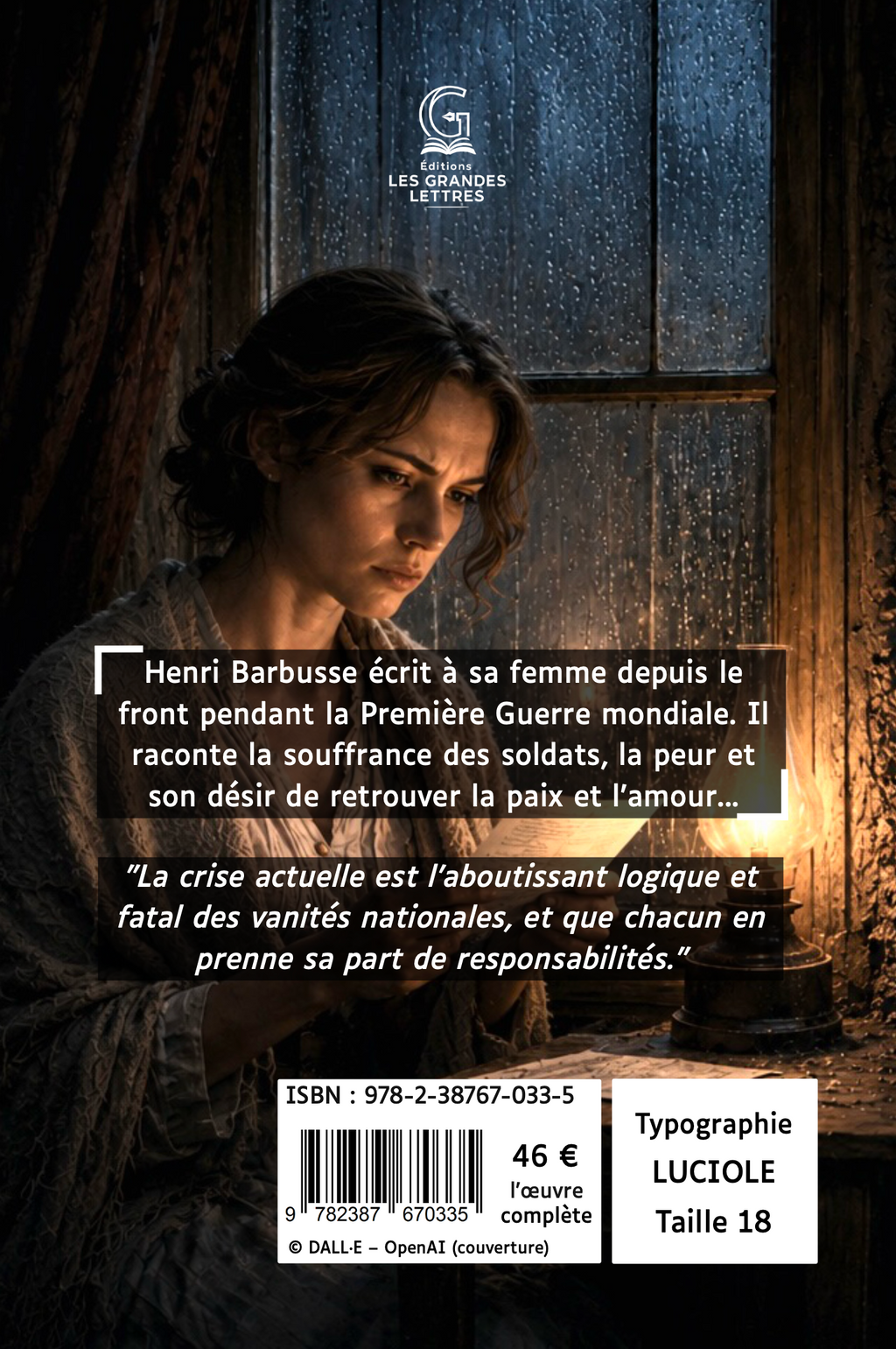 LETTRES DE HENRI BARBUSSE À SA FEMME, 1914-1917 - HENRI BARBUSSE (TAILLE 18)