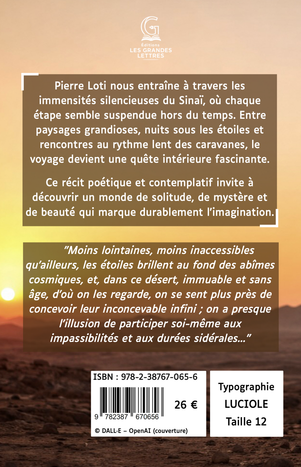 LE DÉSERT - PIERRE LOTI (TAILLE 12)