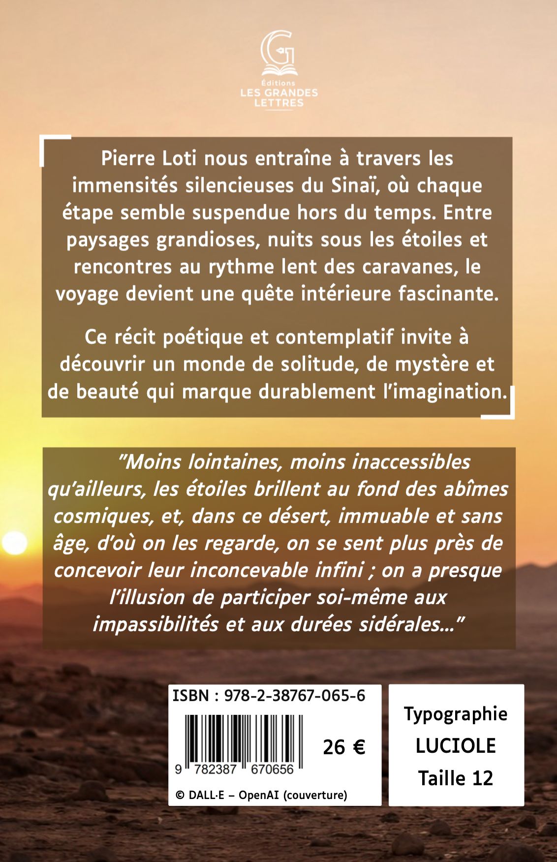 LE DÉSERT - PIERRE LOTI (TAILLE 12)